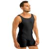 Hansber Men's One Piece Tank Top Athletic Supporter Swim Bodysuit Wrestling Singlet Leotard Jumpsuit Underwear Black Medium view 2