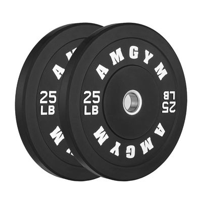 AMGYM LB Bumper Plates Olympic Weight Plates, Bumper Weight Plates Steel Insert, Strength Training Pair