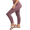 Ashen Fane Full Length High Waist Super Soft Workout Yoga Fitness Pants with Pockets, Dark Mauve, Large view 1