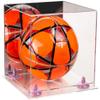 Better Display Cases Acrylic Display Case for Collectibles, Full Size Soccer Ball Display Case,Pink Risers & Clear Base, Handcrafted Showcase Box.DIM;9.75" L x 9.75" W x 9.75" H.(B02) view 1
