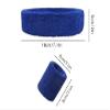 SUSU BLOCK 9 Sweatbands Set, Includes 3 Sports Headbands and 6 Cotton Wristbands (Blue+Grey+Black) for Men and Women's Athletic Activities view 2