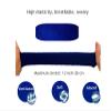 SUSU BLOCK 9 Sweatbands Set, Includes 3 Sports Headbands and 6 Cotton Wristbands (Blue+Grey+Black) for Men and Women's Athletic Activities view 3