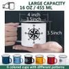 P&P CHEF 16 Oz Enamel Mug Coffee Cup Set of 6, Camping Enamel Mug with Patterns & Handle for Tea Soup Milk, Corlorful Gift for Camp Home Office, Lightweight & Durable view 2
