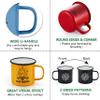 P&P CHEF 16 Oz Enamel Mug Coffee Cup Set of 6, Camping Enamel Mug with Patterns & Handle for Tea Soup Milk, Corlorful Gift for Camp Home Office, Lightweight & Durable view 3