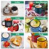 P&P CHEF 16 Oz Enamel Mug Coffee Cup Set of 6, Camping Enamel Mug with Patterns & Handle for Tea Soup Milk, Corlorful Gift for Camp Home Office, Lightweight & Durable view 4