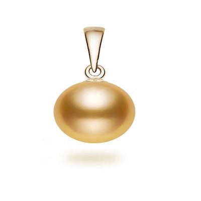 11-12mm Golden South Sea Cultured Pearl Pendant for Women AAAA Quality 14K Yellow Gold - PremiumPearl