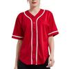 TopTie Women's Baseball Jersey Hip Hop Hipster Button Down Baseball T-Shirt-Red White-XL view 1
