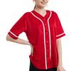 TopTie Women's Baseball Jersey Hip Hop Hipster Button Down Baseball T-Shirt-Red White-XL view 2