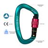 XINDA Screwgate Locking Carabiner Clip - Professional Rock Climbing Carabiner Screw Lock,Heavy Duty Carabiners for Climbing,Mountaineer,Hammock,Camping,Outdoor Equipment (5 pcs Green) view 2