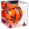Better Display Cases Acrylic Display Case for Collectibles, Full Size Soccer Ball Display Case,Purple Risers & Clear Base, Handcrafted Showcase Box.DIM;9.75" L x 9.75" W x 9.75" H. (B02) view 1