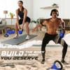 Yes4All Kettlebells 10 25 lbs Set Weight Vinyl Coated Cast Iron for Dumbbell Weights Exercises, Gym, Fitness, Full Body Workout Equipment Push up, Grip and Strength Training, Blue view 4