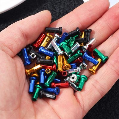 AKOAK 72 Pcs Mountain Bike Color Spoke Cap, Wheel Spoke Nipple Decoration Mountain Road Bike 14G, Bicycle Spoke Accessories(6 Colors)