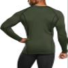 TSLA Men's Thermal Long Sleeve Compression Shirts, Athletic Base Layer Top, Winter Gear Running T-Shirt, Heatlock Round Neck Olive, X-Small view 2