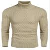 COOFANDY Men's Slim Fit Turtleneck Sweater Casual Knitted Twisted Pullover Solid Sweaters Khaki 3X-Large view 1