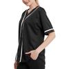 TopTie Women's Baseball Jersey Hip Hop Hipster Button Down Baseball T-Shirt-Black White-XS view 3