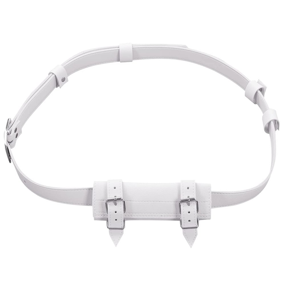 BLESSUME Medieval Two-Buckle Sword Frog Holster with Belt Rapier Scabbard Holder Belt 1pc (White)