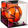 Better Display Cases Acrylic Display Case for Collectibles, Full Size Soccer Ball Display Case,Purple Risers & Clear Base,WM, Handcrafted Showcase Box.DIM;9.75" L x 9.75" W x 9.75" H. (B02) view 1