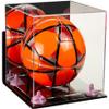 Better Display Cases Acrylic Display Case for Collectibles, Full Size Soccer Ball Display Case,Pink Risers & Clear Base, WM,Handcrafted Showcase Box.DIM;9.75" L x 9.75" W x 9.75" H. (B02) view 1
