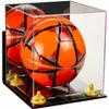 Better Display Cases Acrylic Display Case for Collectibles, Full Size Soccer Ball Display Case,Yellow Risers & Clear Base,WM, Handcrafted Showcase Box.DIM;9.75" L x 9.75" W x 9.75" H. (B02) view 1
