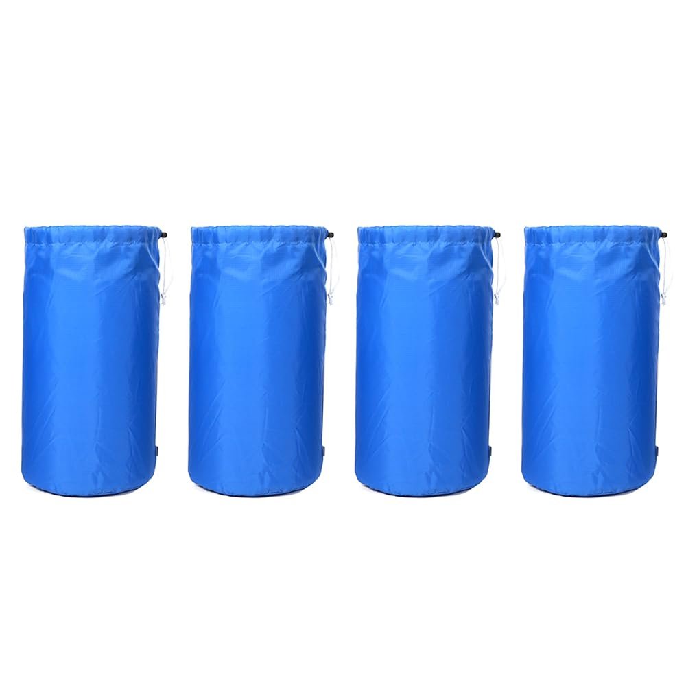 Ezek 210 Denier Compression Stuff Sacks 22 x 10.5 inch, Drawstering Sleeping Bag Storage Organizer with Bottom Handle, Water-Resistant for Camping, Hiking, Backpacking, 4 Pack, Royal Blue.