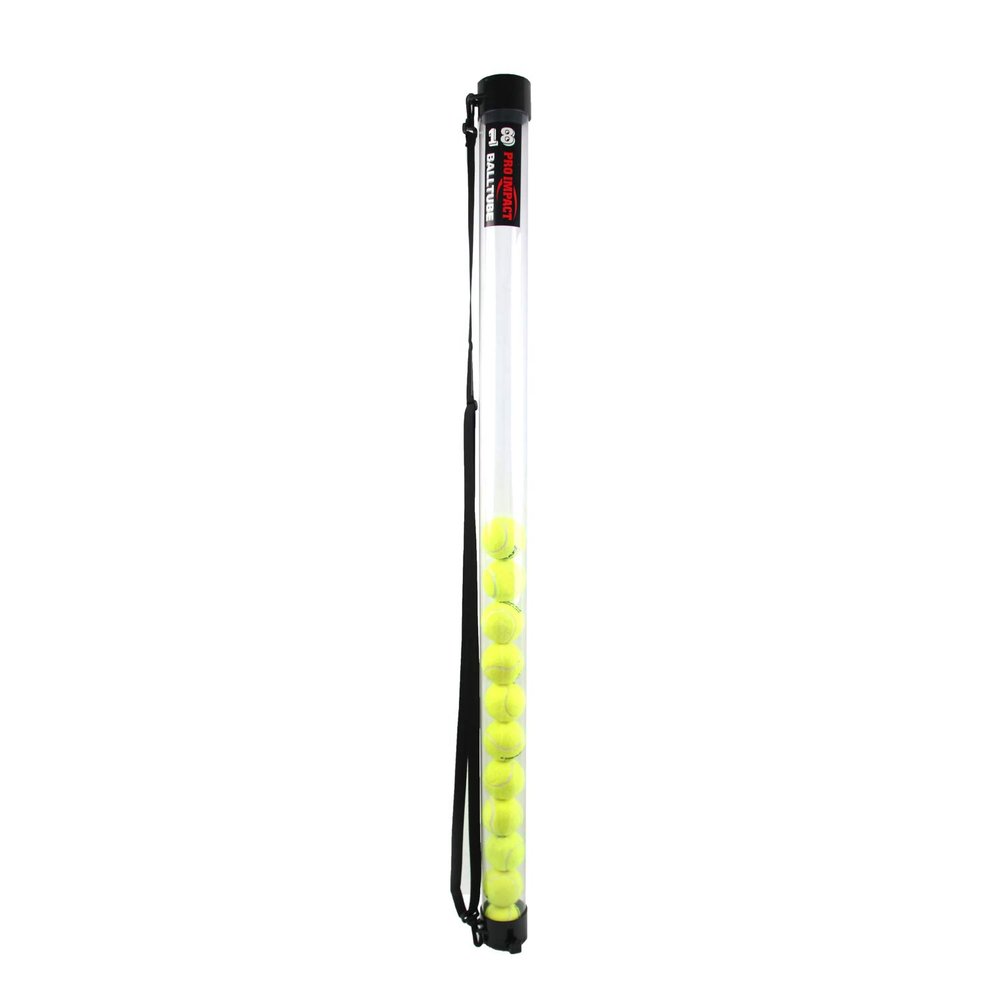 Pro Impact Tennis Ball Hopper with Shoulder Strap - Lightweight & Durable Ball Picker - Holds 18 Balls - Perfect for Tennis Players, Coaches, and Trainers