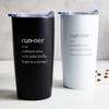 Lifetime Creations Engraved Personalized Runner Definition Stainless Steel Tumbler with Lid 20 oz, Funny Runner Gift, Gift for Marathoner (White) Coffee Travel Mug view 2