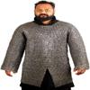 THE MEDIEVALS 9 MM ID MS Flat Riveted Hauberk Chain Mail Armor Full Sleeve Shirt - Natural Oiled Finish, X-Large view 1