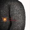 THE MEDIEVALS 9 MM ID MS Flat Riveted Hauberk Chain Mail Armor Full Sleeve Shirt - Natural Oiled Finish, X-Large view 4