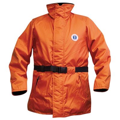 Mustang Survival - Classic Flotation Coat (Orange-XL) - Harmonized Level 70 Approval, Full Length Storm Flap, Adjustable Wrist Seals, Adjustable Waist Belt