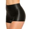 ALWAYS Women's Faux Leather Shorts - High Waist Active Stretch Yoga Short Pants Black L view 1