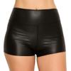 ALWAYS Women's Faux Leather Shorts - High Waist Active Stretch Yoga Short Pants Black L view 2