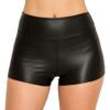 ALWAYS Women's Faux Leather Shorts - High Waist Active Stretch Yoga Short Pants Black L view 3