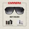 Carrera CA33/S 08V6/9O 62MM Black Crystal Grey/Dark Grey Gradient Plastic Rectangular Sunglasses For Men For Women +BUNDLE with ACCESSORY EYEWEAR KIT view 2