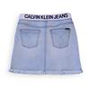 Calvin Klein Girls' Jean Skirt, Lightweight Stretch Denim with Raw-Edged Hem, Breeze/Pull on, 7 view 2