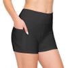 ALWAYS Women's Faux Leather Shorts - High Waist Active Stretch Yoga Short Pants Black S view 1