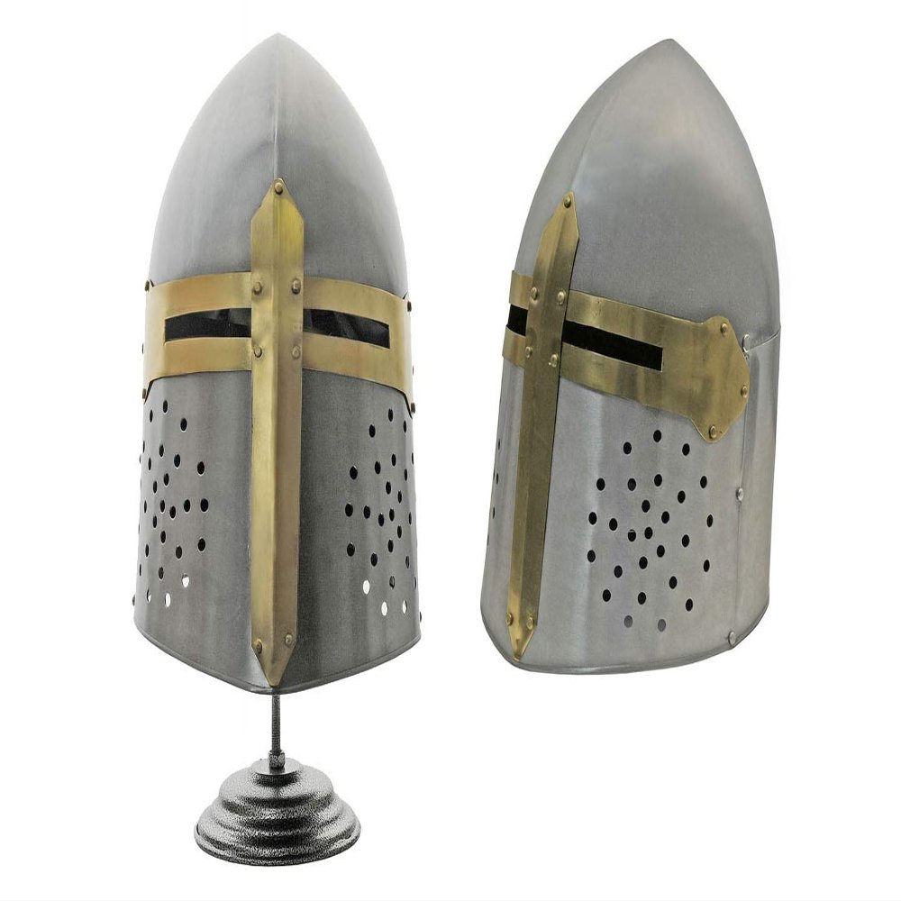 Szco Supplies Decorative Knights Templar Sugar loaf Helmet with Stand