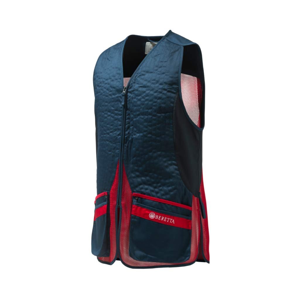Beretta Men's Silver Pigeon Evo Range Hunting Ambidextrous Vest, Total Eclipse Blue/Red, Medium