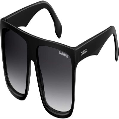 Carrera CA5039/S 0807/9O 58MM Black/Dark Grey Gradient Plastic Rectangular Sunglasses For Men For Women +BUNDLE with ACCESSORY EYEWEAR KIT