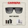 Carrera CA5039/S 0807/9O 58MM Black/Dark Grey Gradient Plastic Rectangular Sunglasses For Men For Women +BUNDLE with ACCESSORY EYEWEAR KIT view 2