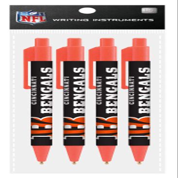 Match Up Promotions NFL 4 Pack Team Cool Color Pens (Cinncinnatti Bengals)