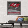 Trends International NFL Tampa Bay Buccaneers - Logo 20 Wall Poster, 22.375" x 34", Barnwood Framed Version view 2