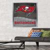 Trends International NFL Tampa Bay Buccaneers - Logo 20 Wall Poster, 22.375" x 34", Silver Framed Version view 2