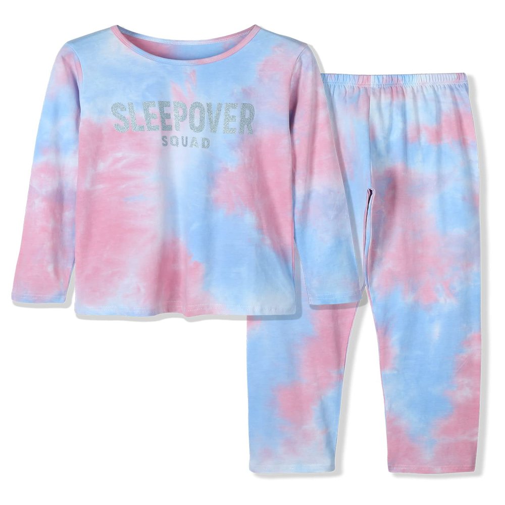 Beezizac Girls Sleepover Matching Pajamas Size 6-100% Cotton Long Sleeve Tween Kids Jammies Set PJS