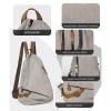 KL928 Canvas Vintage Backpack  Large Casual Daypack Outdoor Travel Rucksack Hiking Backpacks for Men Women view 3