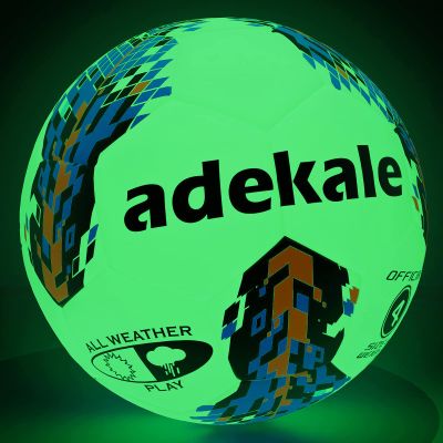 Glow in the Dark Soccer Ball Full Size 3/4/5, Sports Soccer Accessories Gifts Toys for KidsBoys 8-12 , Light Up Ball with pump and needles, Ideal Soccer Gifts for Boys Age 7 8 9 10 11 12 13 14