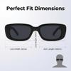 JUSLINK Rectangle Sunglasses for Women Trendy Retro Fashion 90s Sunglasses UV 400 Protection Square Frame Eyewear (Black) view 3