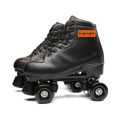 Adult Roller Skates High Top Indoor Outdoor Quad Skates Black 8 M US Women