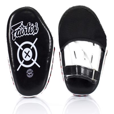 Fairtex Aero Focus Punching Mitts FMV11 for Muay Thai, Boxing, Kickboxing, MMA (Black/White)