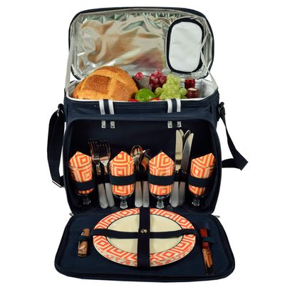 Picnic at Ascot Original Insulated Picnic Cooler with Service for 4 -Designed & Assembled in The USA