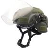 Unknown Adult Olive Drab Green Medium MICH 2000 Action Version Tactical Helmet with NVG Bracket and Vandal-Proof Visor Mask for Outdoor Airsoft Paintball CS Games view 2